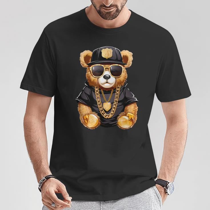 Stylish Bear With Golden Chains T-Shirt Funny Gifts