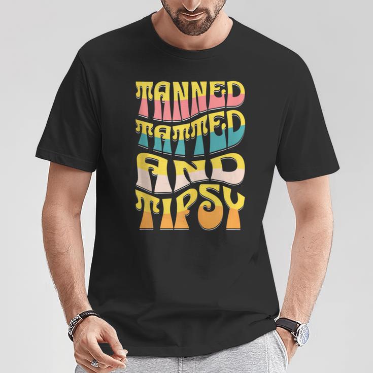 Summer Vacation Tanned Tatted And Tipsy Sunshine Drinking T-Shirt Unique Gifts