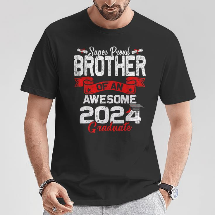 Super Proud Brother Of A 2024 Graduate 24 Graduation T-Shirt Personalized Gifts