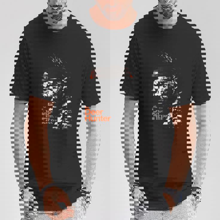 T-shirt Chasseur de Cerfs, Design Visage Sombre Effet Éclaboussé Cadeaux drôles
