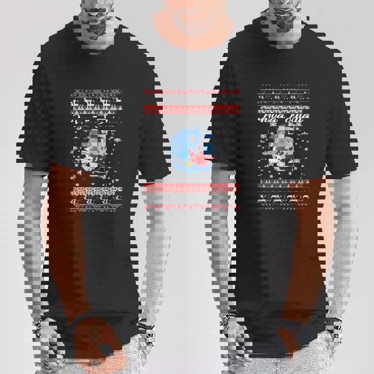 T-shirt Joyeux Noël en Finnois, Motifs de Rennes & Flocons Cadeaux drôles