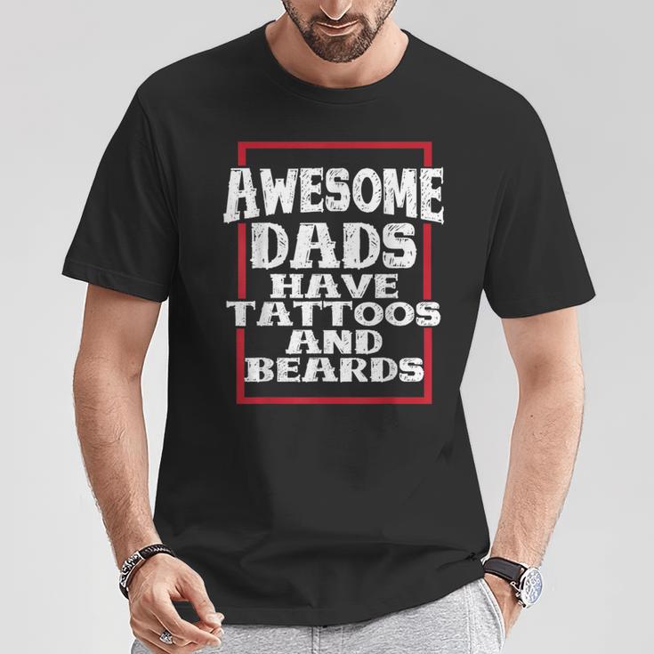 Tattoo Papa Tolleäter Haben Tattoos Und Bärte Zumatertag T-Shirt Lustige Geschenke