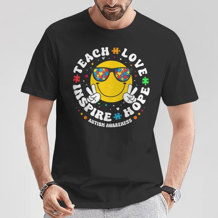 Teach Hope Love Inspire Autism Awareness For Teachers T-Shirt Unique Gifts