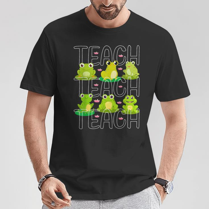 Teacher Cute Frogs Pet Animal Lover Teaching School Student T-Shirt Funny Gifts
