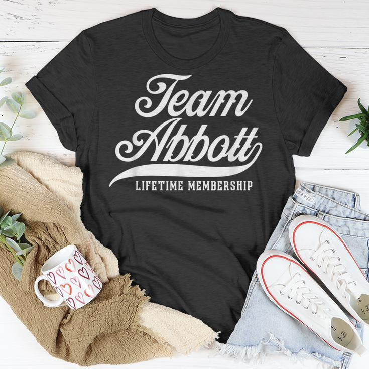 Team Abbott Lifetime Membership Family Surname Last Name T-Shirt Funny Gifts