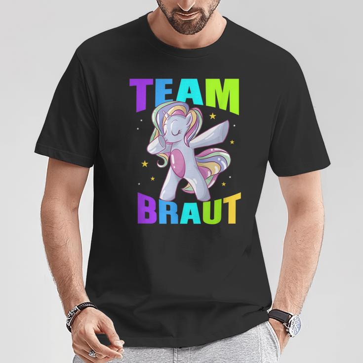 Team Braut Einhorn Hochzeit Unicorn Junggesellenabschied T-Shirt Lustige Geschenke