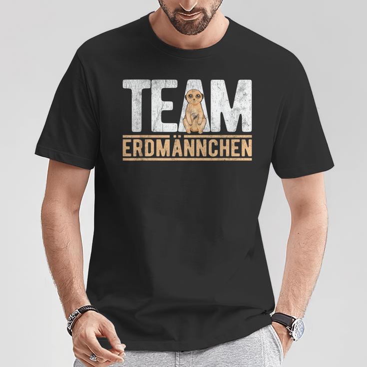 Team Erdmännchen Lustiges Meerkat Fan T-Shirt Schwarz Lustige Geschenke