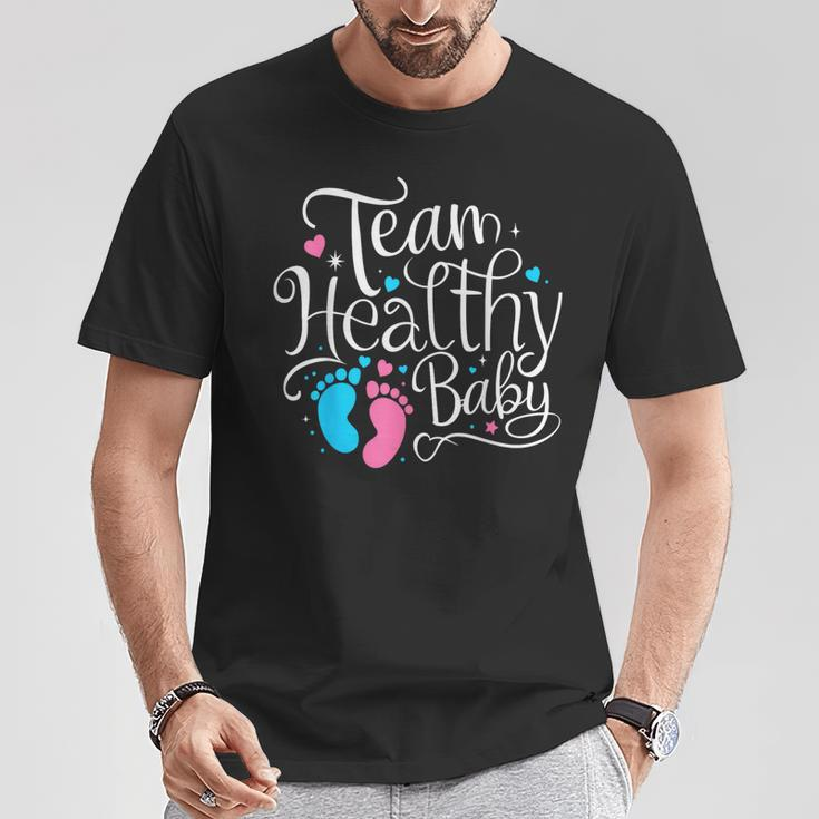 Team Healthy Baby Shower Gender Reveal Party T-Shirt Unique Gifts