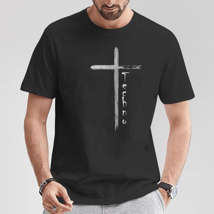 Techno Cross Festival Rave T-Shirt Lustige Geschenke