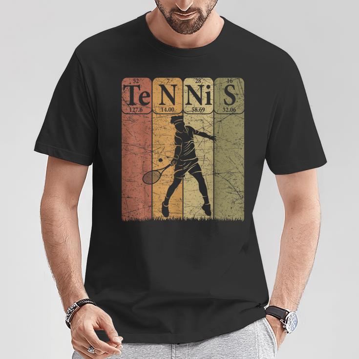 Tennis Periodic Table Elements Tennis Player Nerd Vintage T-Shirt Unique Gifts