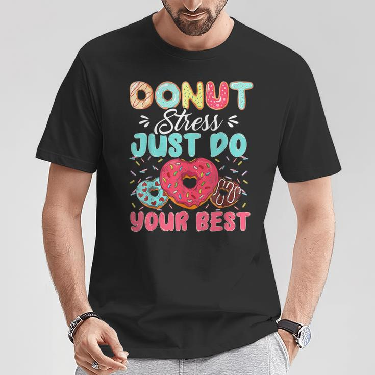 Testing Day Donut Stress Just Do Your Best Cute Teacher T-Shirt Unique Gifts