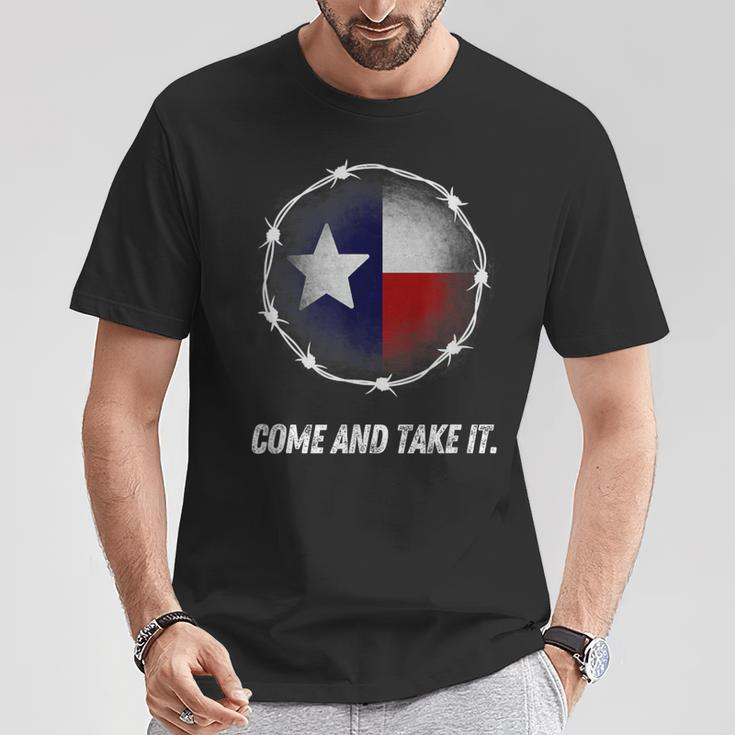 Come And Take It Texas Flag Barbed Wire Patriotic Usa T-Shirt Unique Gifts