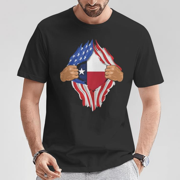 Texas Roots Inside State Flag American Proud T-Shirt Unique Gifts