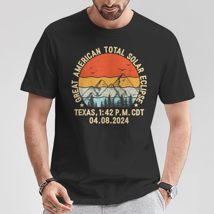 Texas Total Solar Eclipse April 8 2024 Astronomy Fans T-Shirt Funny Gifts