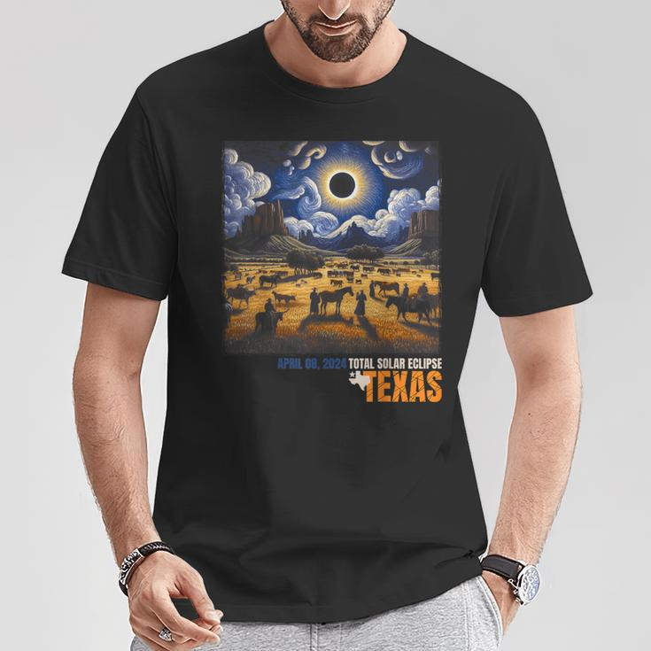 Texas Total Solar Eclipse Retro April 8 2024 Astronomy T-Shirt Unique Gifts