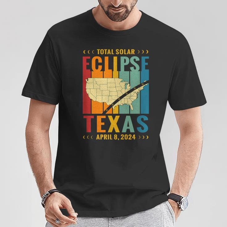 Texas Vintage Path Of Totality Solar Eclipse April 8 2024 T-Shirt Unique Gifts