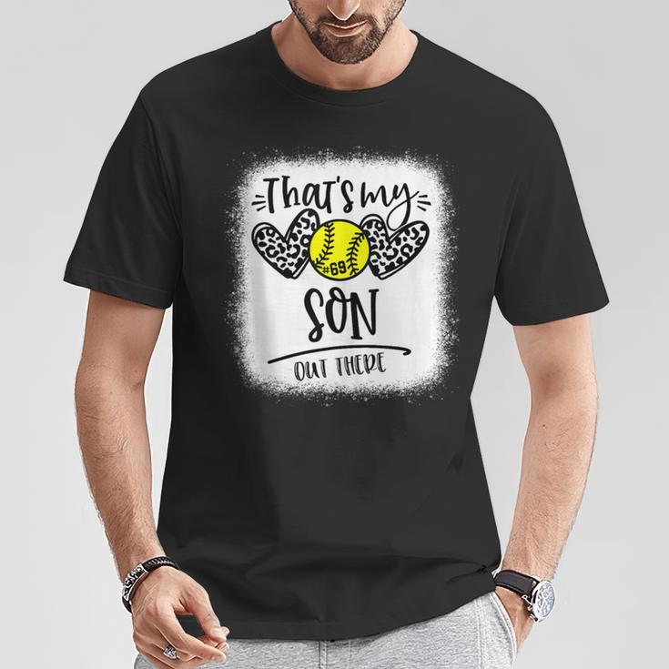 That's My Son Out There Number 69 Softball Mom & Dad T-Shirt Unique Gifts