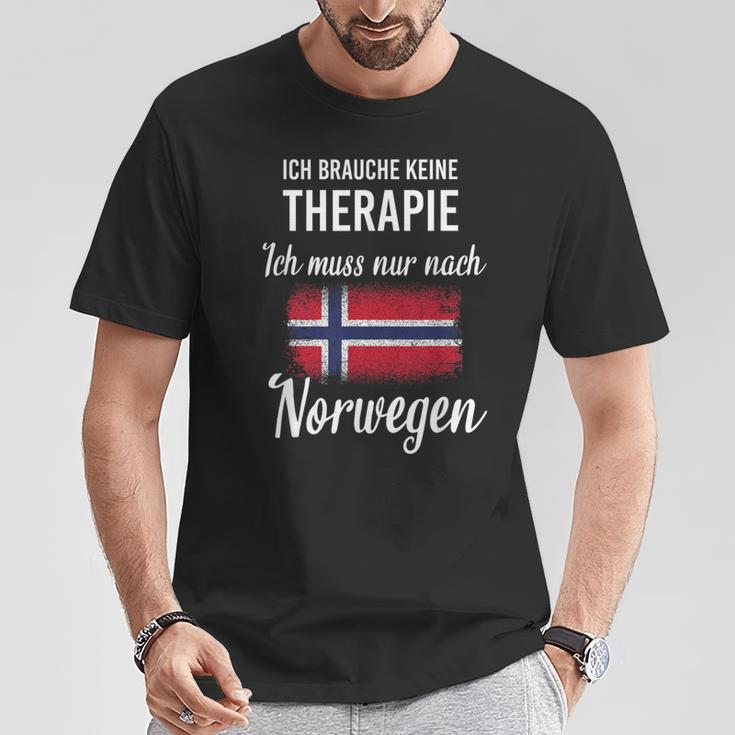 Therapie Nicht Nötig, Nur Norwegen Muss Sein T-Shirt, Lustiges Reise-Motto Lustige Geschenke
