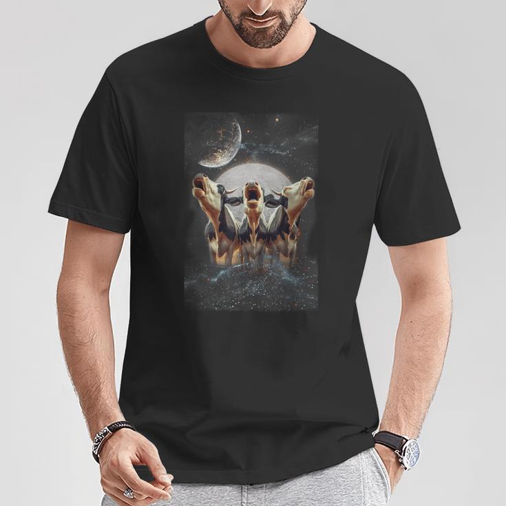 Three Cows Howling At The Moon Parody Cow T-Shirt Unique Gifts