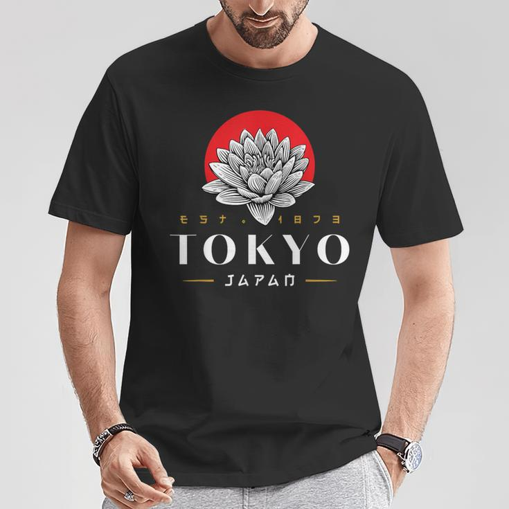 Tokyo Japan Lotus 1873 Vintage Retro Kanji Souvenir T-Shirt Lustige Geschenke