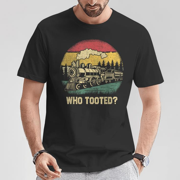 Who Tooted Train Lover Boys Collector Railroad T-Shirt Funny Gifts