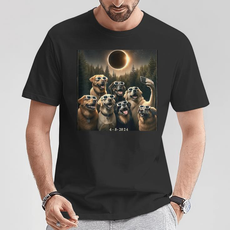 Total Eclipse April 8 2024 Dog Glasses Selfie T-Shirt Unique Gifts
