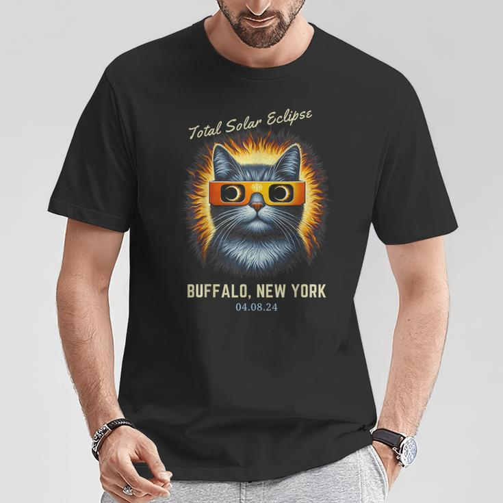 Total Solar Eclipse 2024 Buffalo New York Totality Cat T-Shirt Unique Gifts