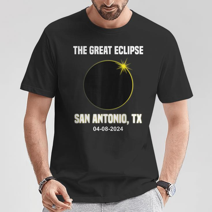 Total Solar Eclipse 2024 City San Antonio Texas Eclipse T-Shirt Unique Gifts