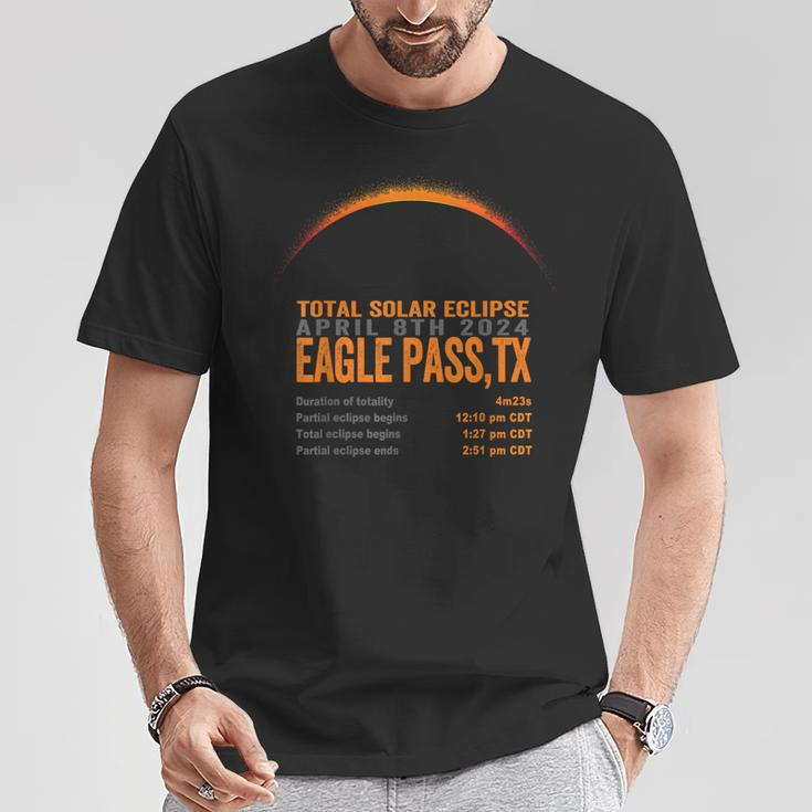 Total Solar Eclipse 2024 Eagle Pass Texas Path Of Totality T-Shirt Unique Gifts