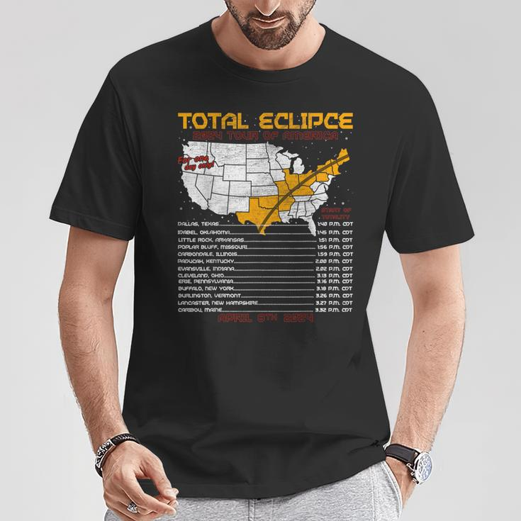 Total Solar Eclipse 2024 Tour Of America Eclipse 04082024 T-Shirt Unique Gifts