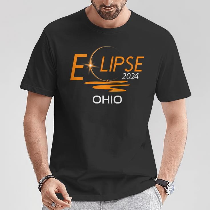 Total Solar Eclipse 2024 Usa Ohio Path Of Totality T-Shirt Unique Gifts