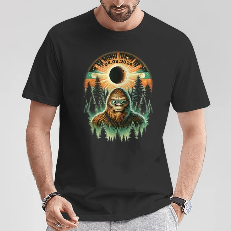 Total Solar Eclipse 2024 Vintage Bigfoot Sasquatch T-Shirt Personalized Gifts