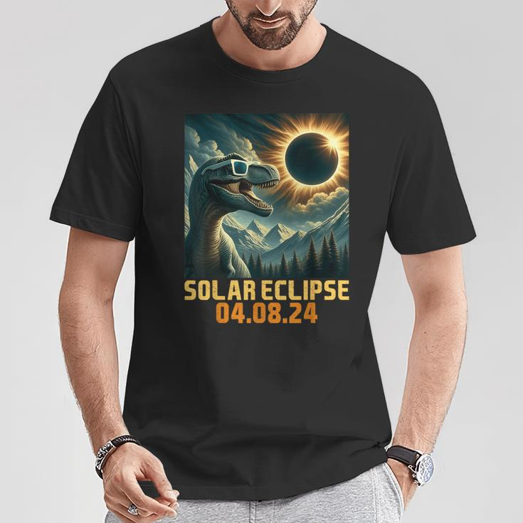 Total Solar Eclipse April 8 2024Rex Dinosaur Boys Toddler T-Shirt Funny Gifts