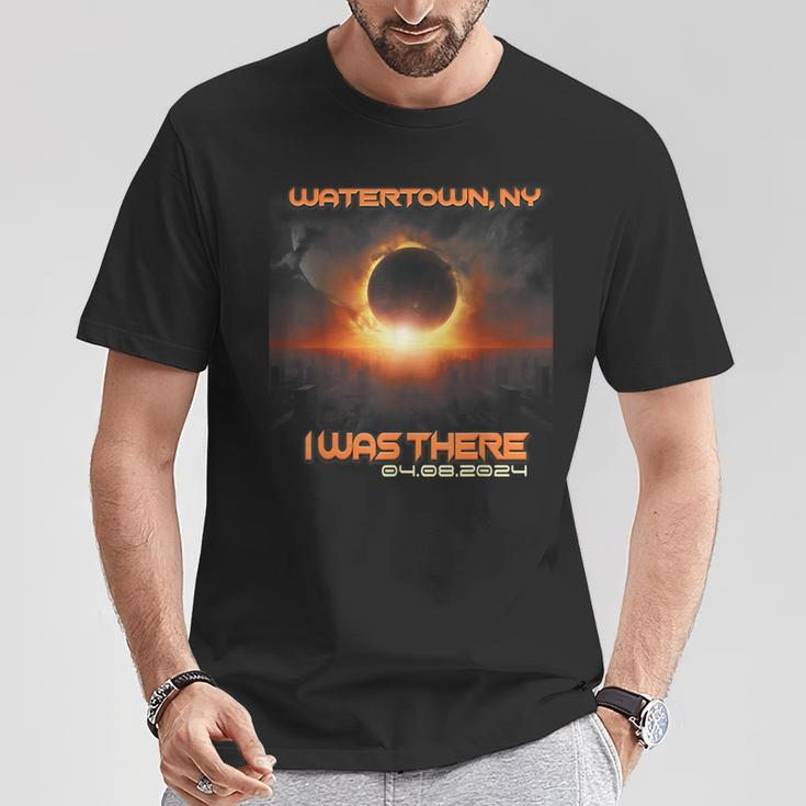 Total Solar Eclipse Cityscape Watertown New York Ny T-Shirt Unique Gifts