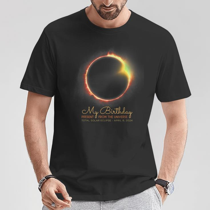 Total Solar Eclipse It's My Birthday April 8 2024 T-Shirt Unique Gifts