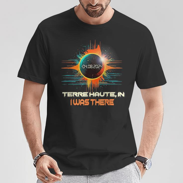 Total Solar Eclipse Retro Terre Haute Indiana In T-Shirt Unique Gifts