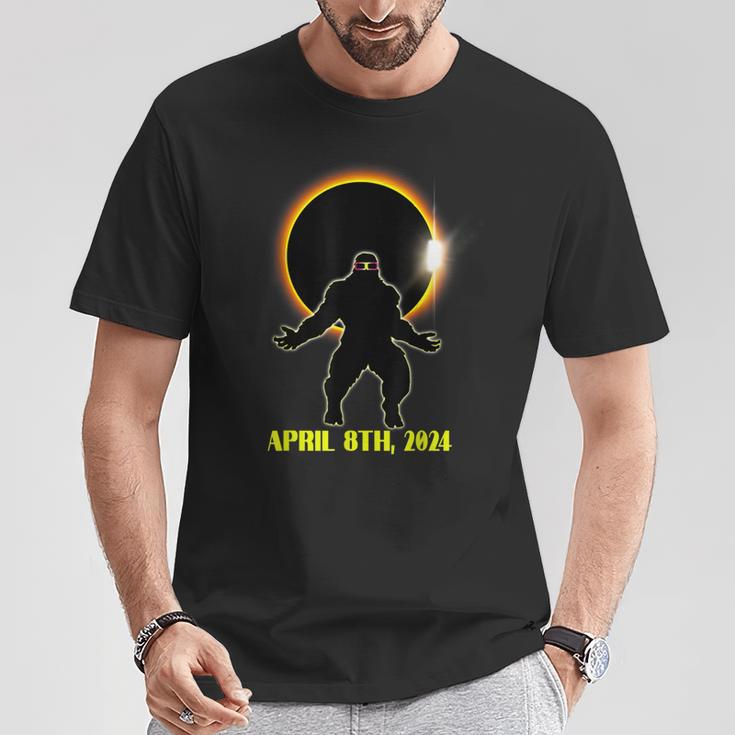 Total Solar Eclipse Sasquatch Wearing Solar Eclipse Glasses T-Shirt Unique Gifts