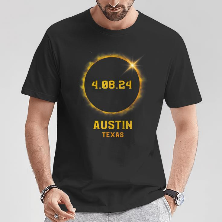 Total Solar Eclipse Spring April 8 2024 Austin Texas T-Shirt Unique Gifts