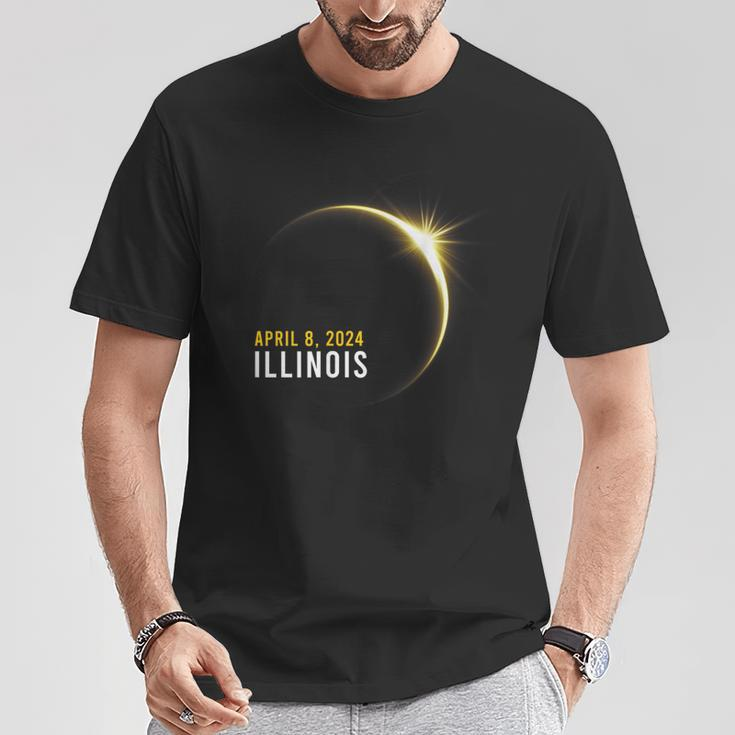 Totality 04 08 2024 Total Solar Eclipse 2024 Illinois T-Shirt Unique Gifts
