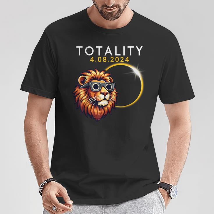 Totality 2024 Total Solar Eclipse Lion 4 8 2024 America Fun T-Shirt Unique Gifts