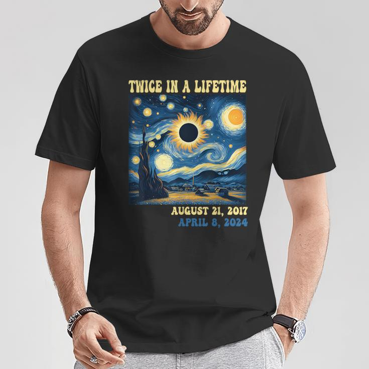 Totality Total Solar Eclipse Twice In A Lifetime Van Gogh T-Shirt Unique Gifts