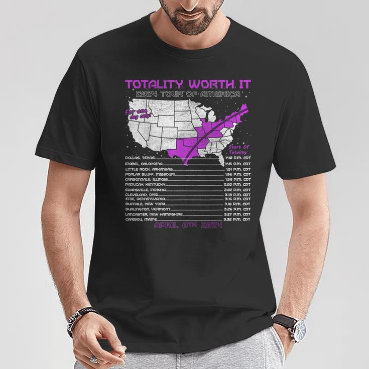 Totality Worth It Solar Eclipse Tour Of America 04082024 T-Shirt Unique Gifts