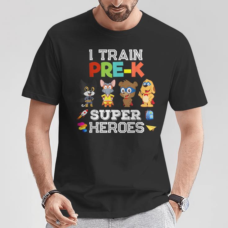 I Train Pre-K Superheroes Back To School Teacher Gif T-Shirt Unique Gifts