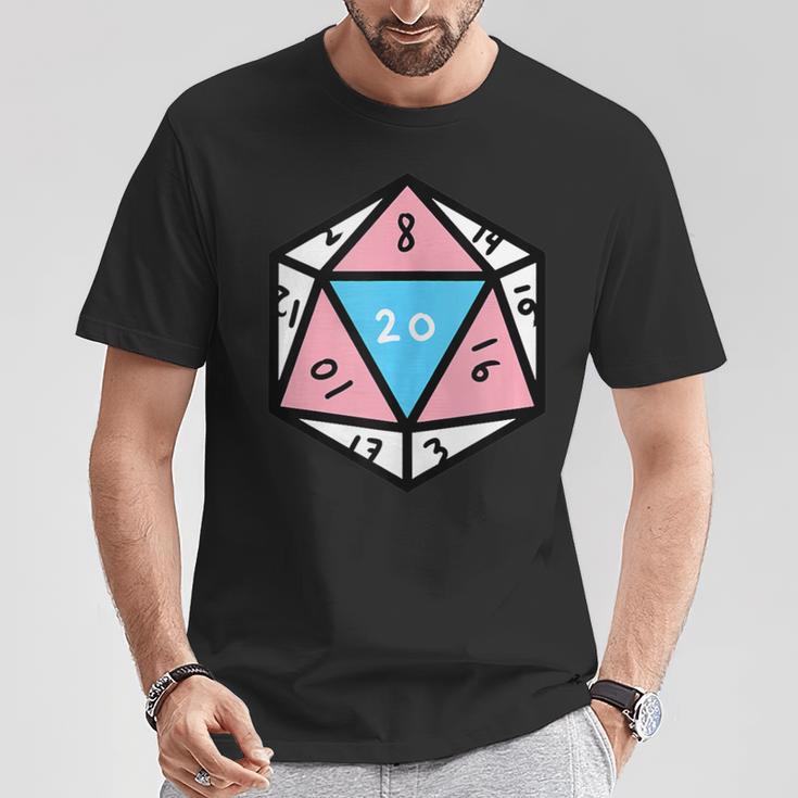 Transgender D20 Dice Trans Pride T-Shirt Unique Gifts