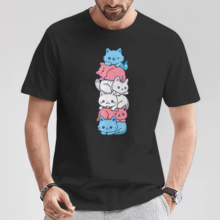 Transgender Pride Cat Lgbt Trans Flag Cute Cats T-Shirt Lustige Geschenke