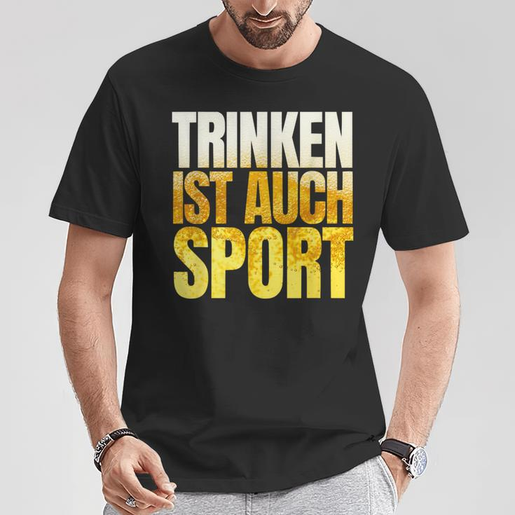 Trinken Ist Auch Sport Après Ski Fun Malle Party Lorenz T-Shirt Lustige Geschenke