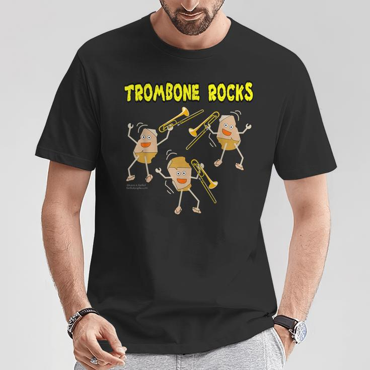 Trombone Rocks Musical Instrument T-Shirt Unique Gifts