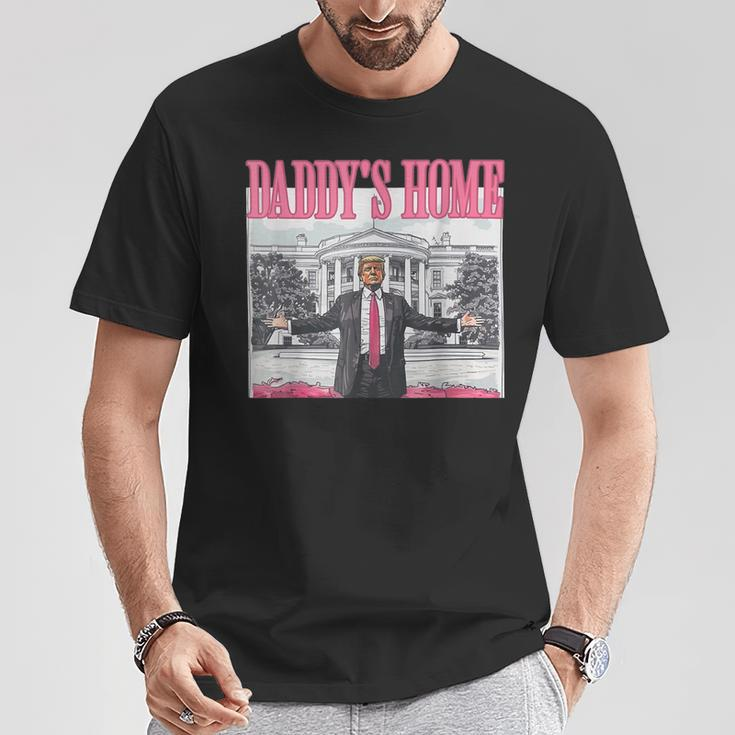 Trump 2024 Take America Back Daddy's Home Trump Pink 2024 T-Shirt Unique Gifts