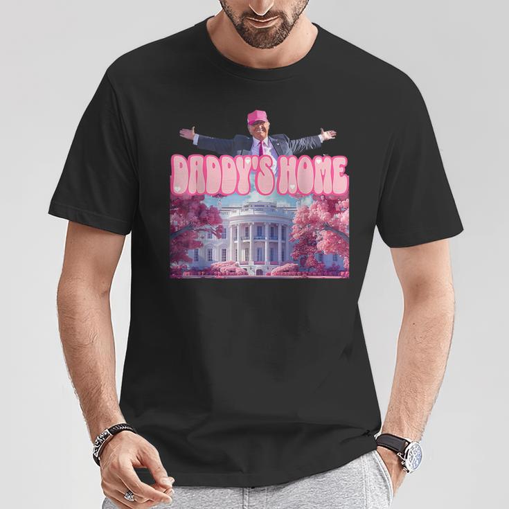 Trump 2024 Take America Back Daddy's Home Trump Pink 2024 T-Shirt Unique Gifts