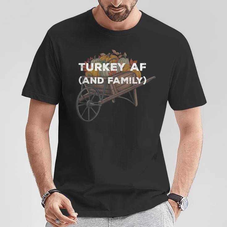 Türkei Af Thanksgiving Familie Truthahn Tagerwandte Papa Witze T-Shirt Lustige Geschenke